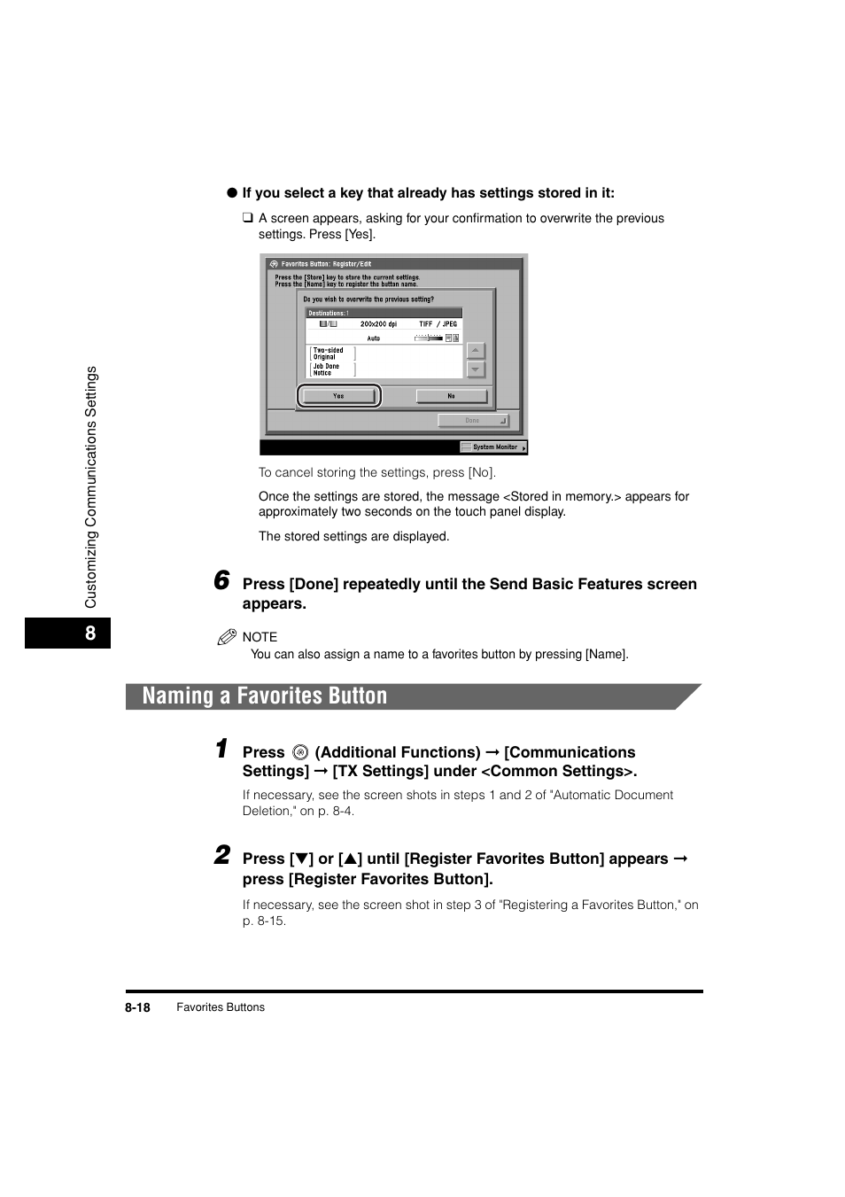 Naming a favorites button, Naming a favorites button -18 | Canon C3200 User Manual | Page 297 / 563