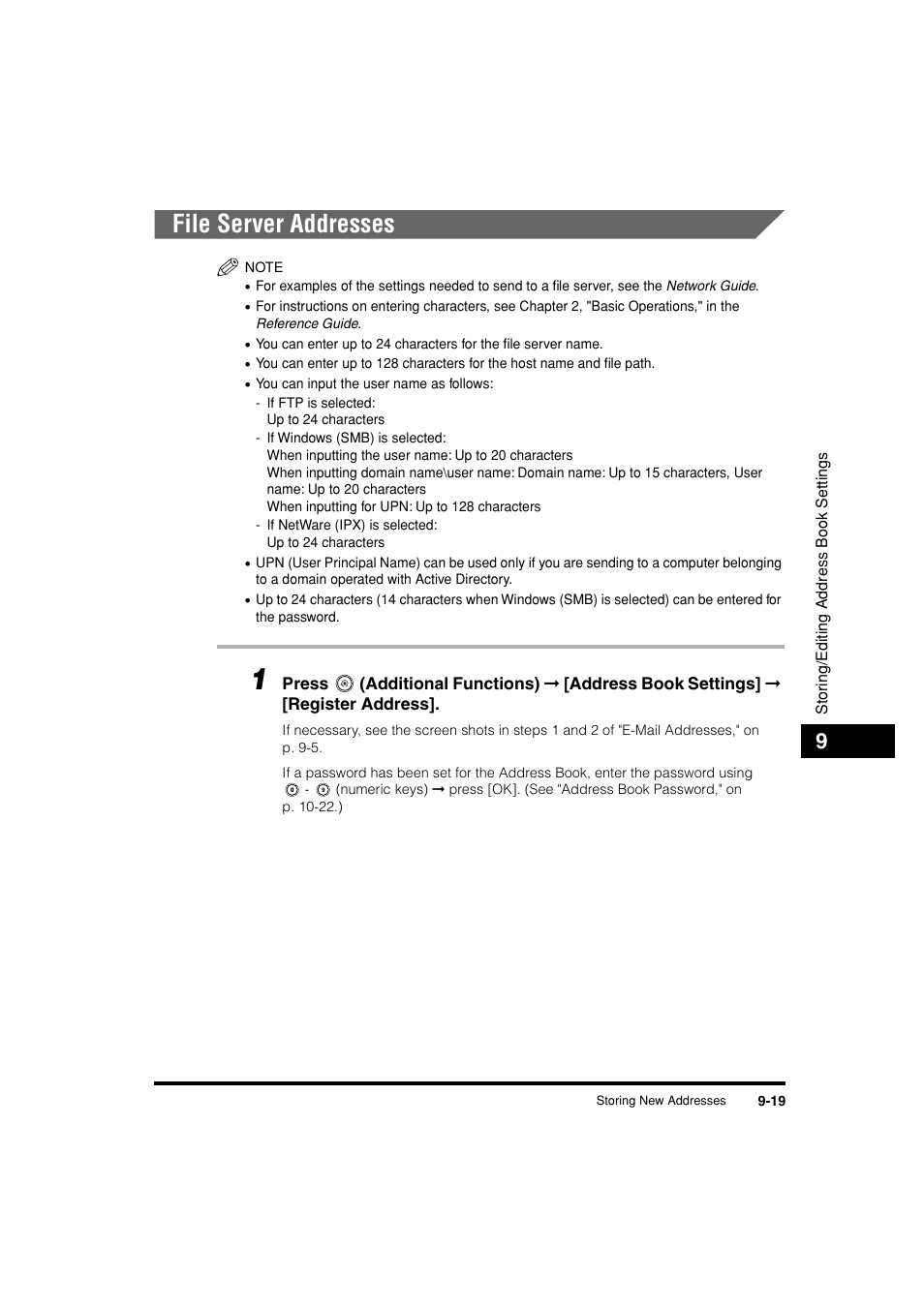 File server addresses, File server addresses -19 | Canon C3200 User Manual | Page 348 / 563