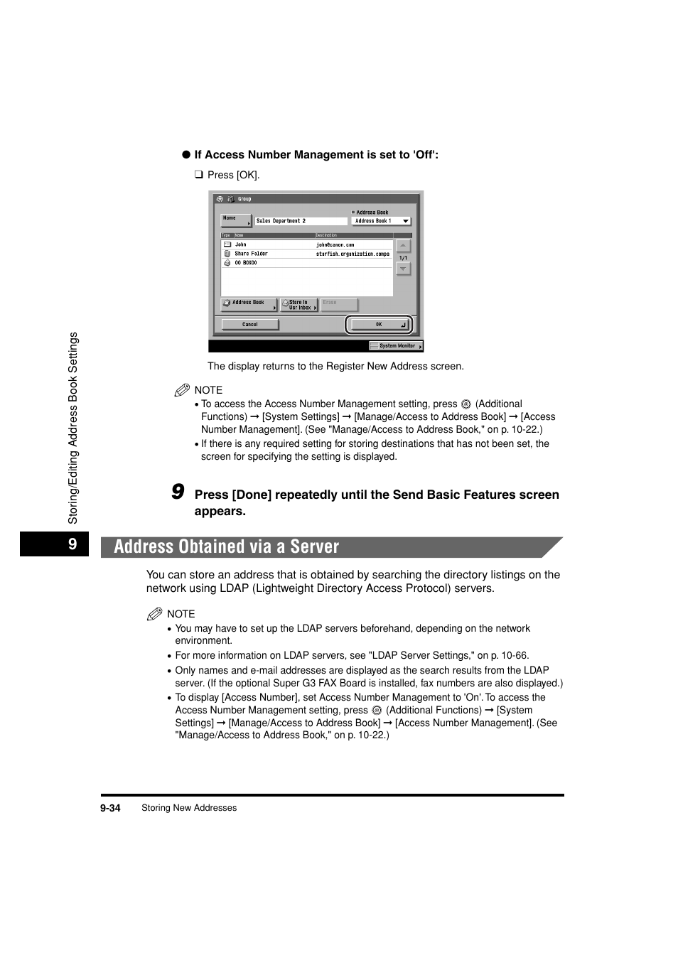 Address obtained via a server, Address obtained via a server -34 | Canon C3200 User Manual | Page 363 / 563