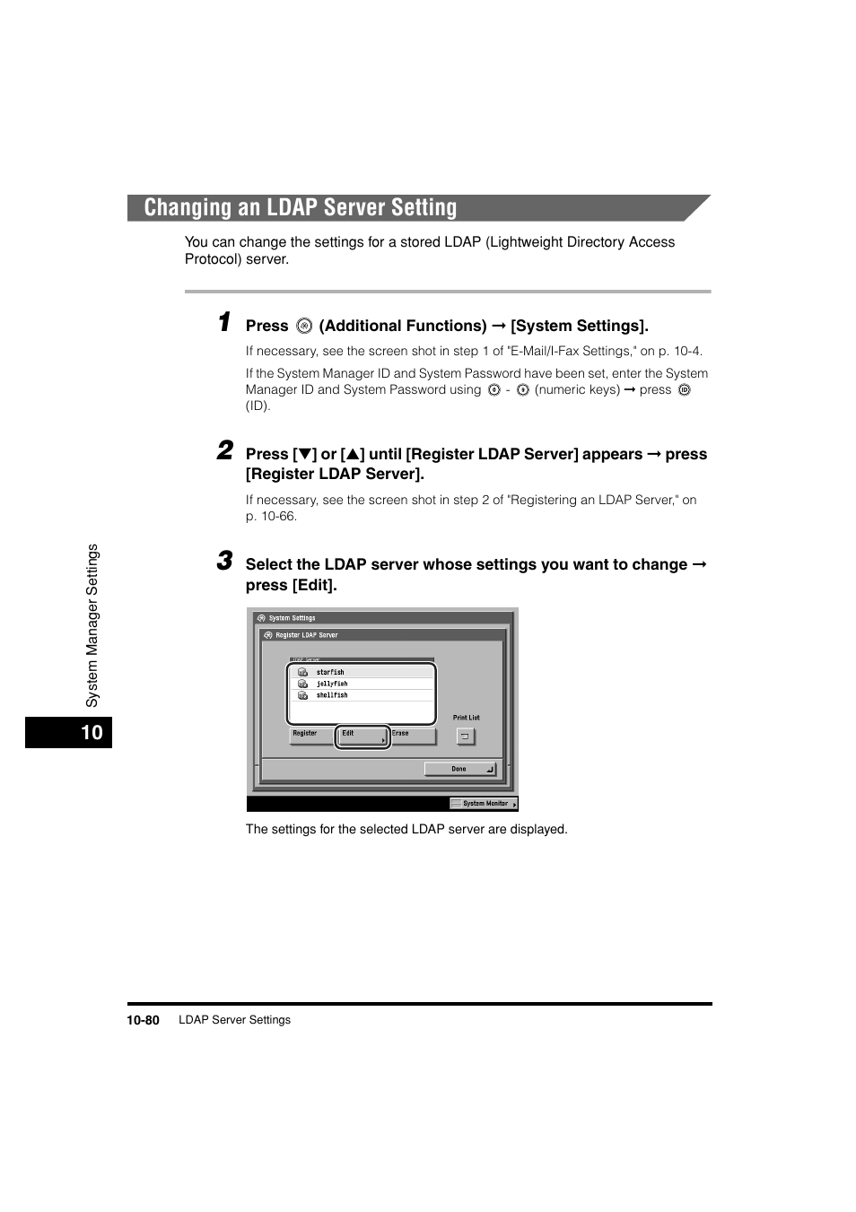 Changing an ldap server setting, Changing an ldap server setting -80 | Canon C3200 User Manual | Page 499 / 563