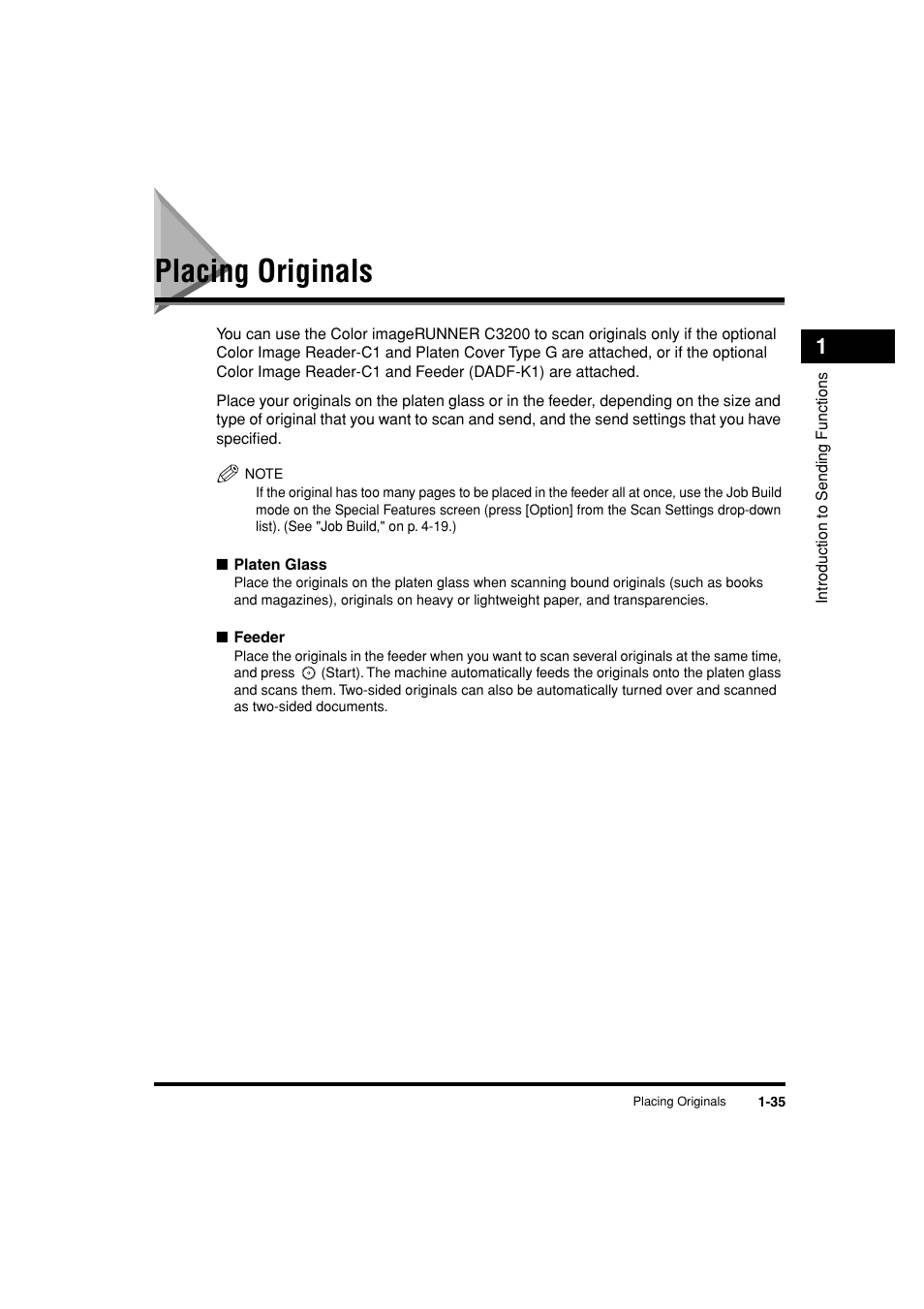 Placing originals, Placing originals -35 | Canon C3200 User Manual | Page 52 / 563