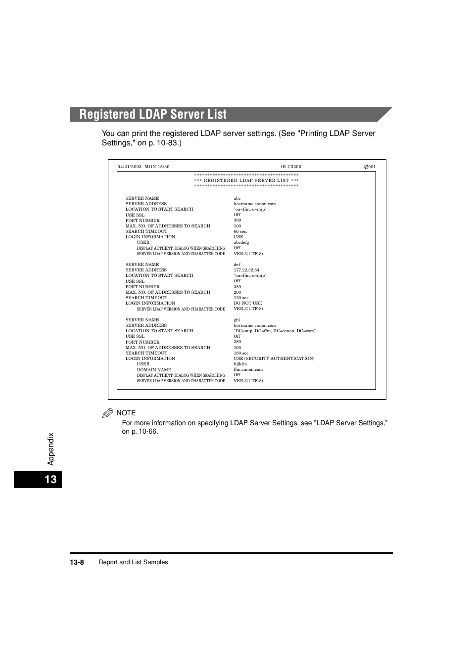 Registered ldap server list, Registered ldap server list -8, Appendix | Canon C3200 User Manual | Page 551 / 563
