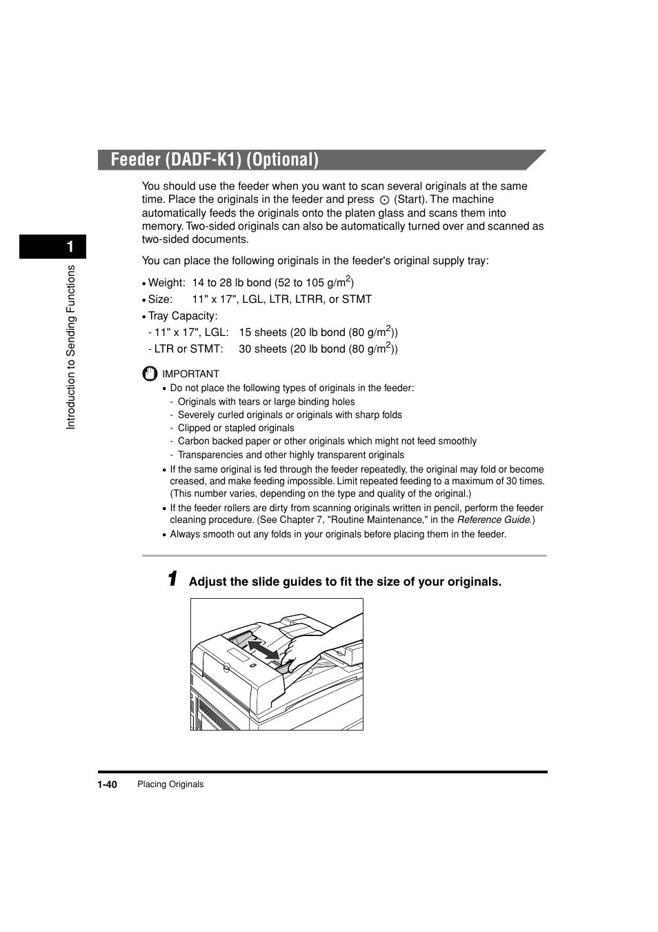 Feeder (dadf-k1) (optional), Feeder (dadf-k1) (optional) -40 | Canon C3200 User Manual | Page 57 / 563