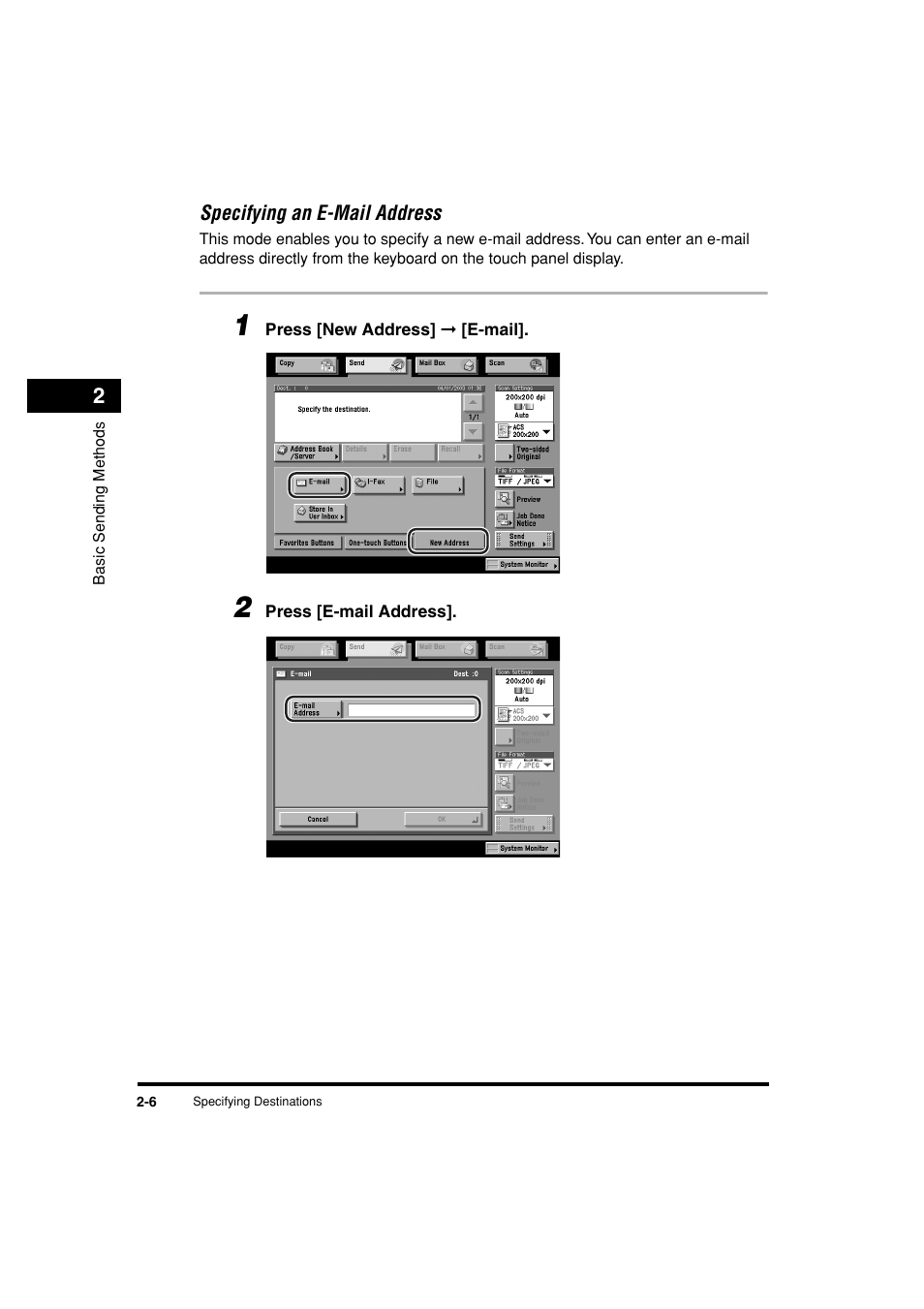 Specifying an e-mail address -6 | Canon C3200 User Manual | Page 69 / 563