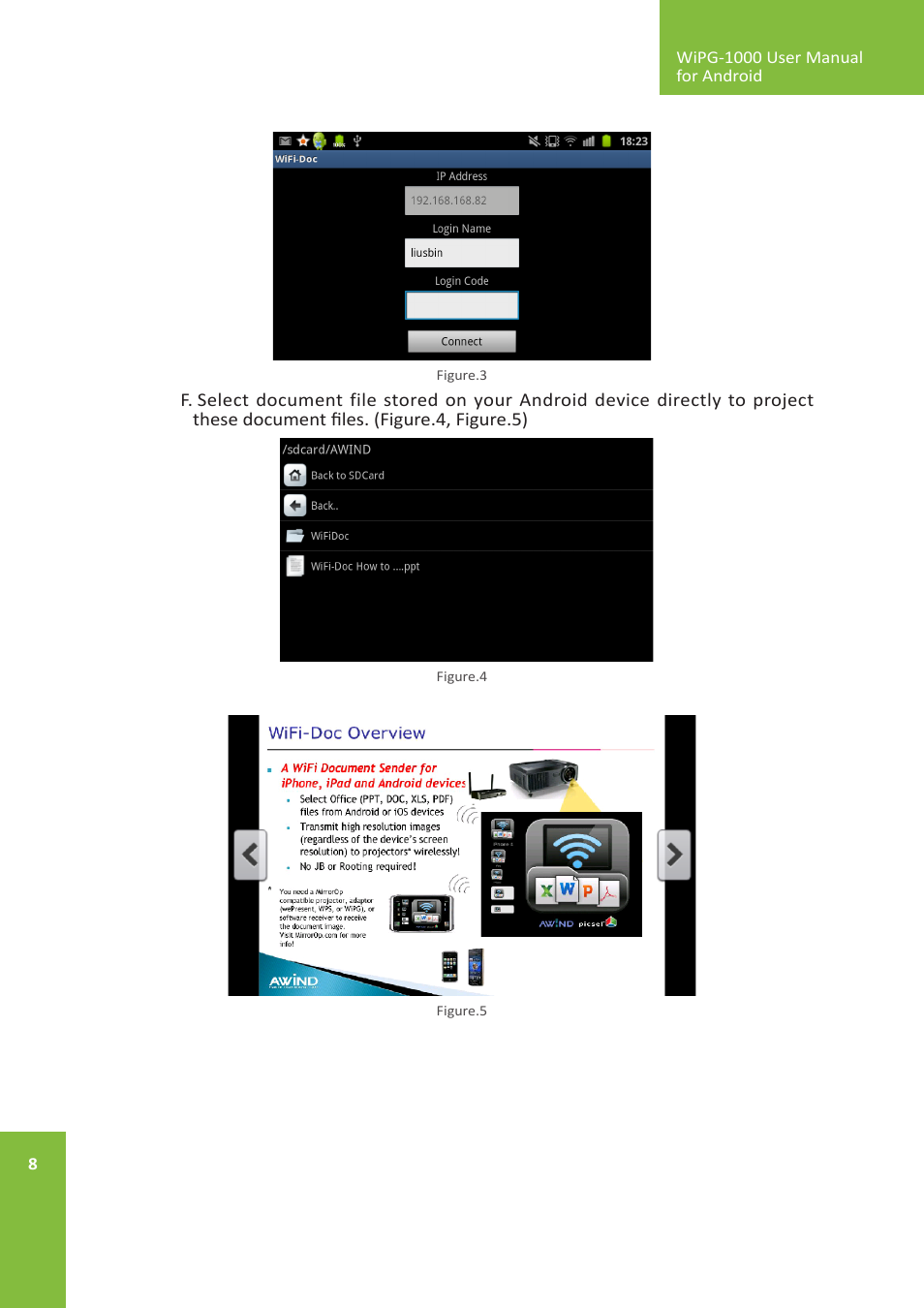 Awind wePresent WiPG-1000 User's Manual for Android User Manual | Page 8 / 13