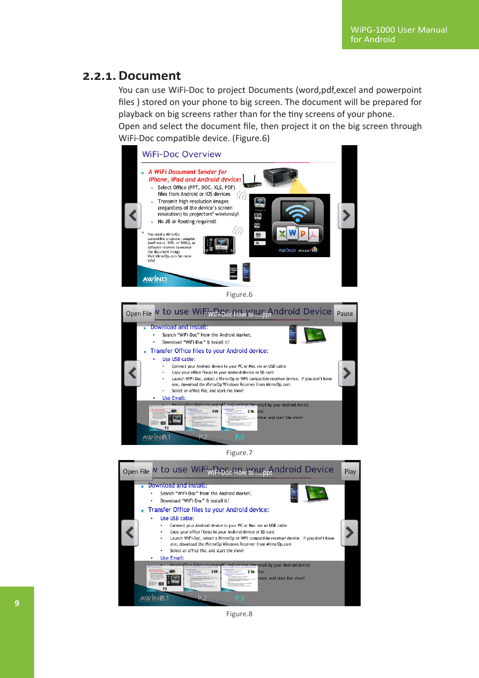 Document | Awind wePresent WiPG-1000 User's Manual for Android User Manual | Page 9 / 13