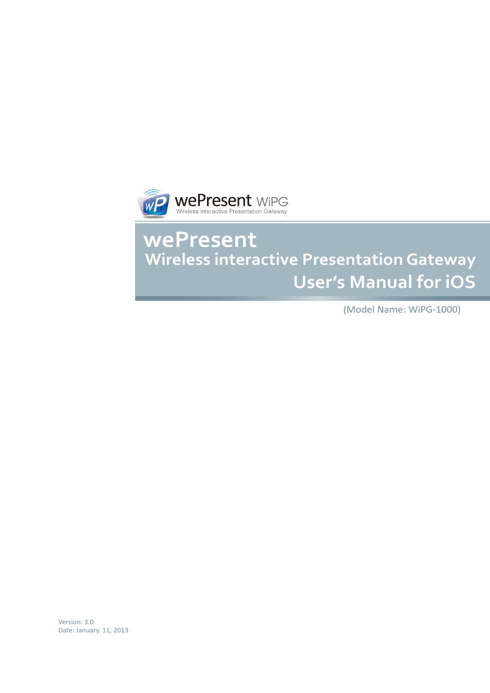 Awind wePresent WiPG-1000 User's Manual for iOS User Manual | 15 pages