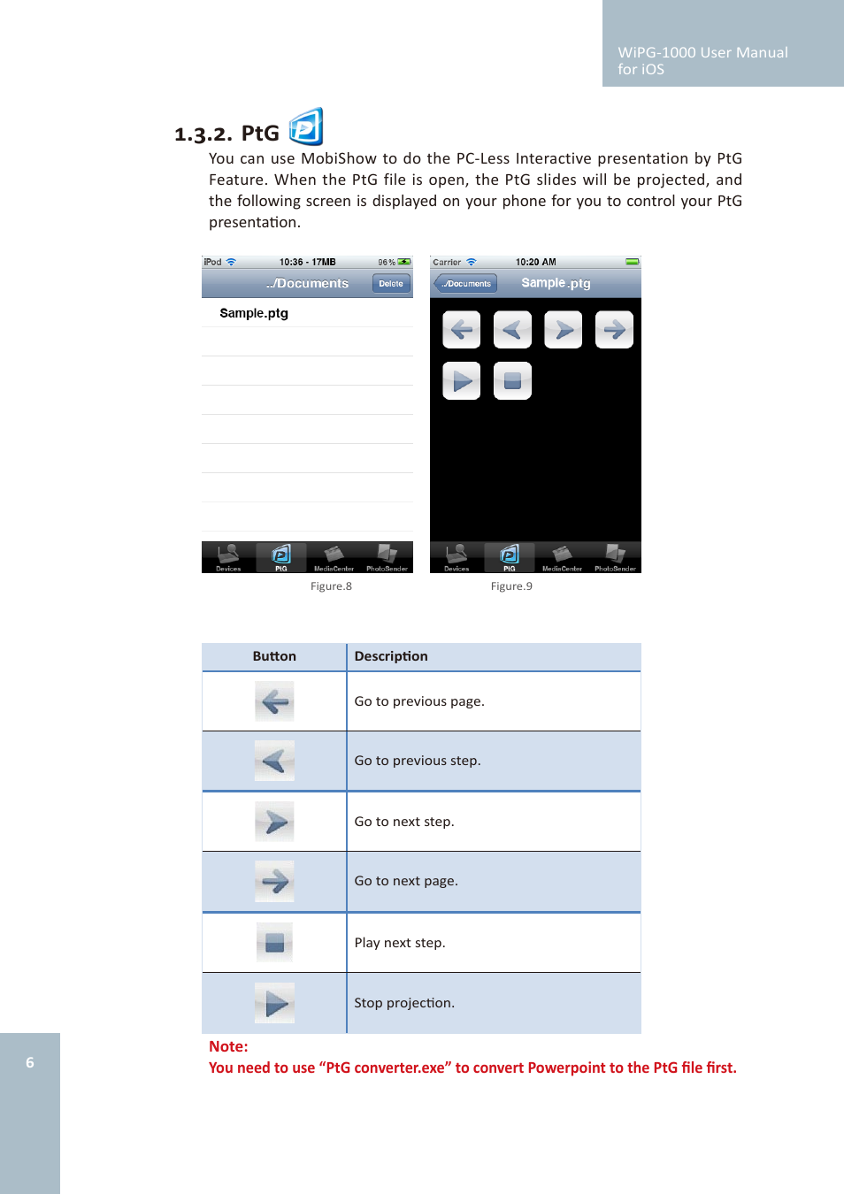 Awind wePresent WiPG-1000 User's Manual for iOS User Manual | Page 6 / 15