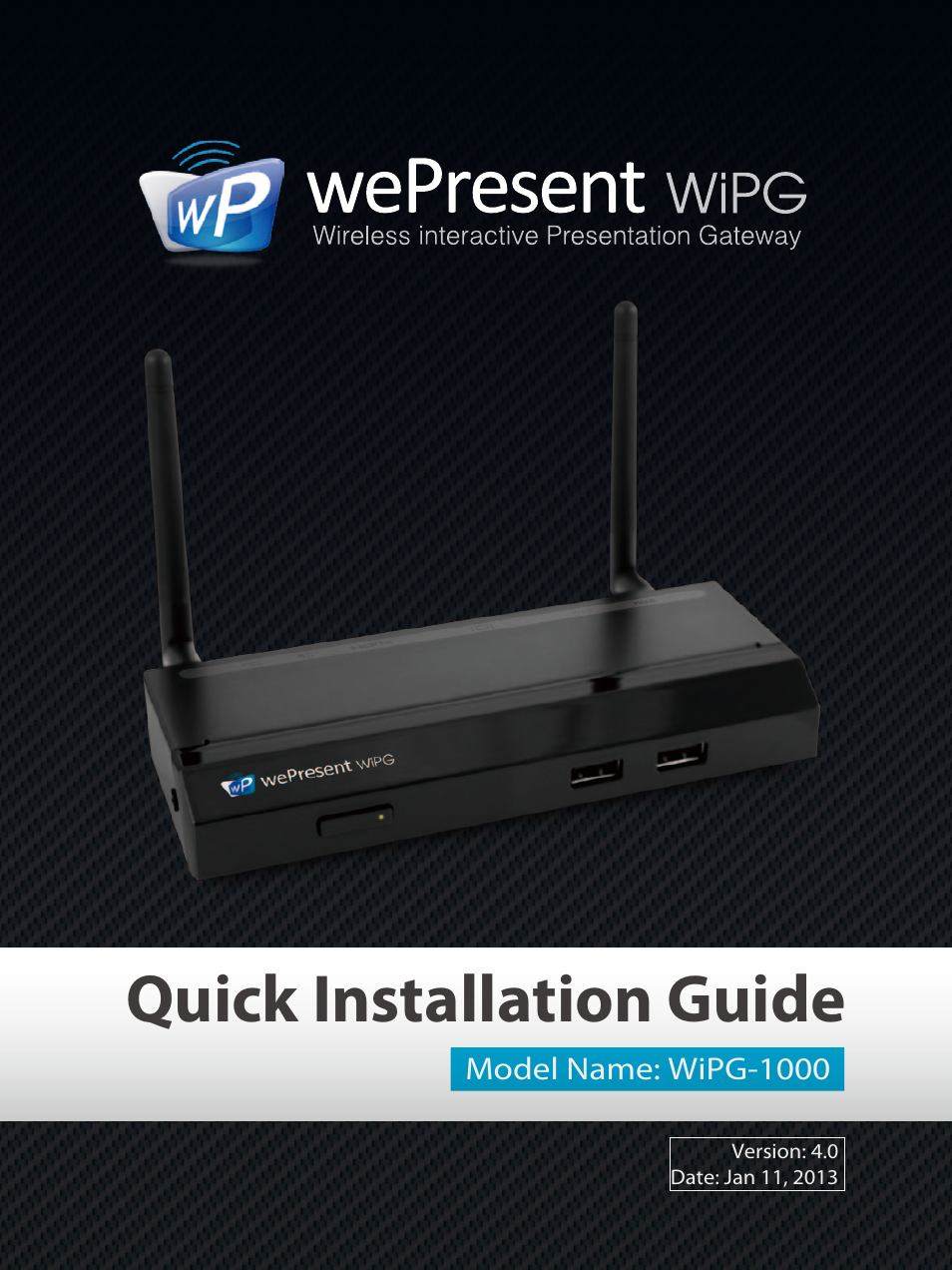 Awind wePresent WiPG-1000 Quick Install Guide User Manual | 40 pages