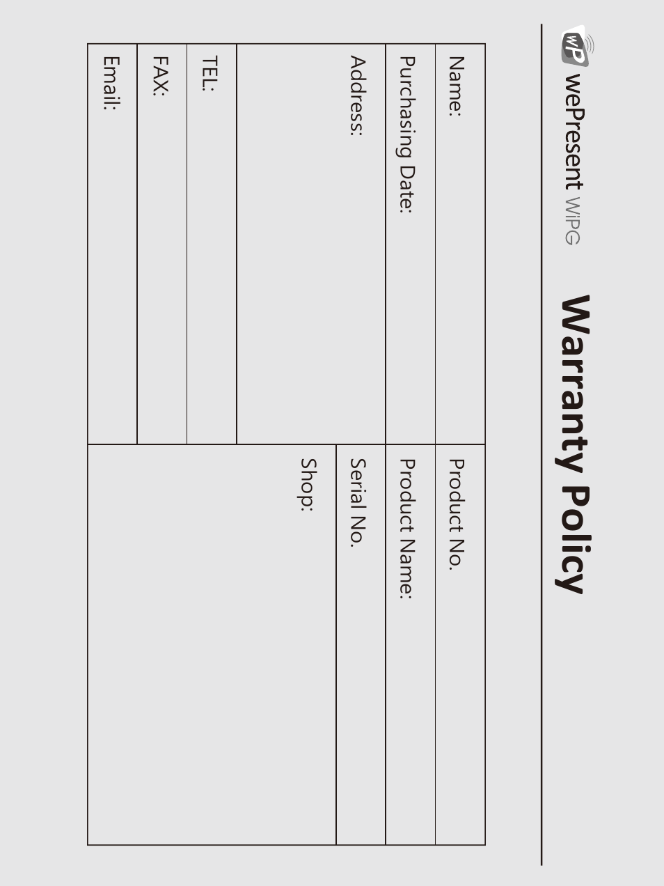 Warranty policy, 產品保固書, 保固服務說明 | Email | Awind wePresent WiPG-1000 Quick Install Guide User Manual | Page 38 / 40