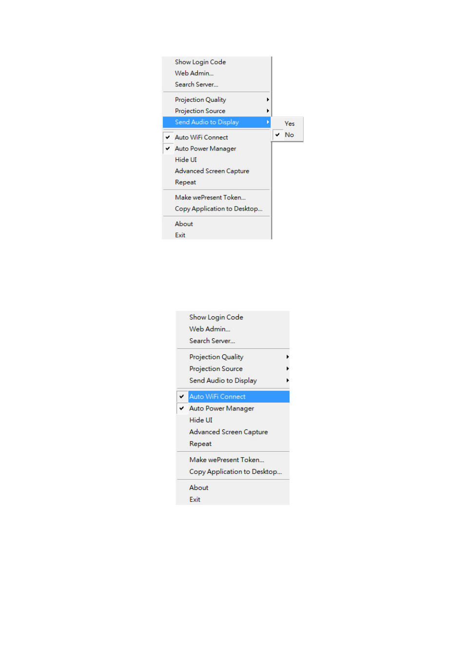 7 auto wifi connect, 8 auto power manager | Awind wePresent WiPG-920 User's Manual User Manual | Page 19 / 50