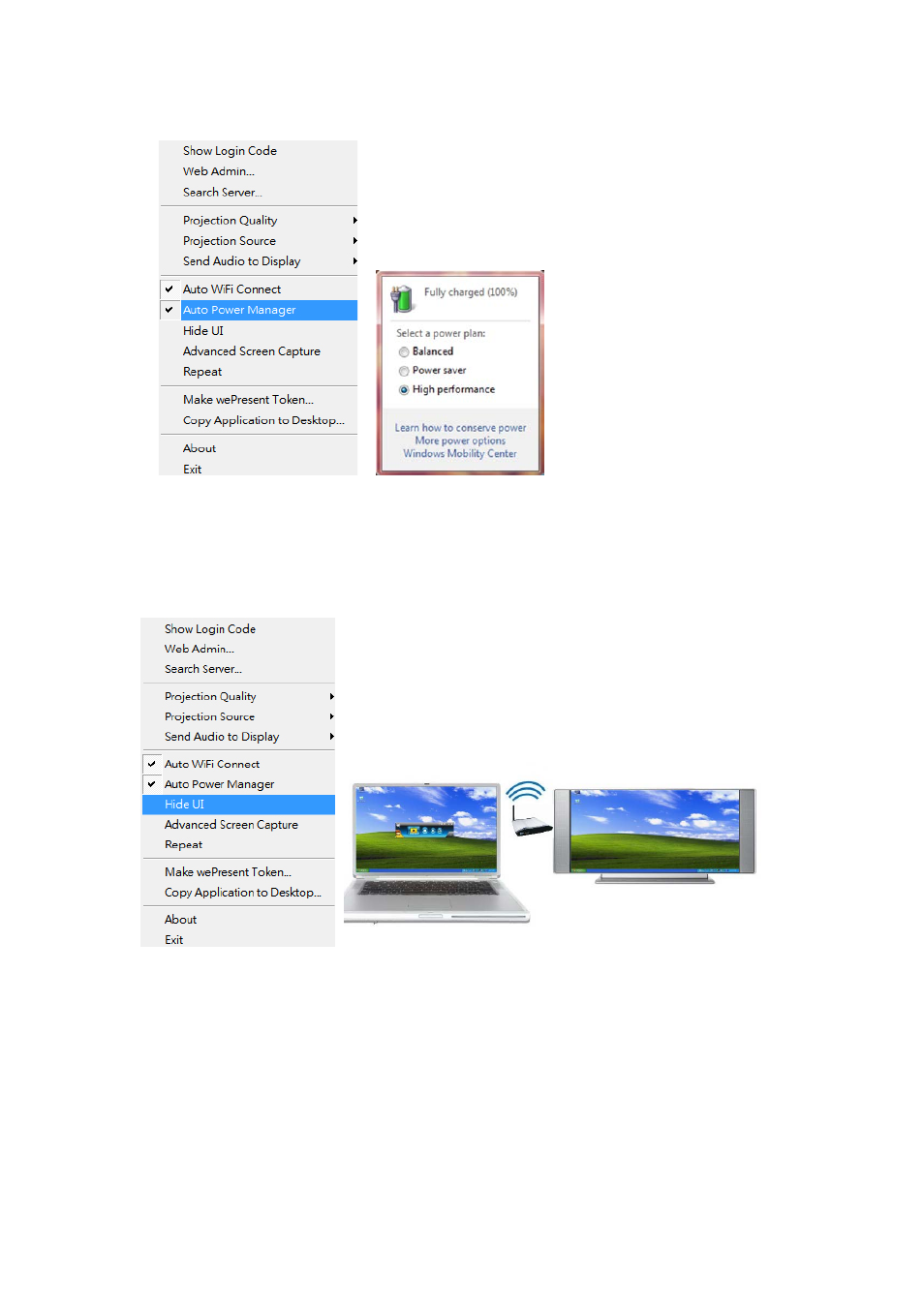 9 hide ui, 10 advanced screen capture | Awind wePresent WiPG-920 User's Manual User Manual | Page 20 / 50