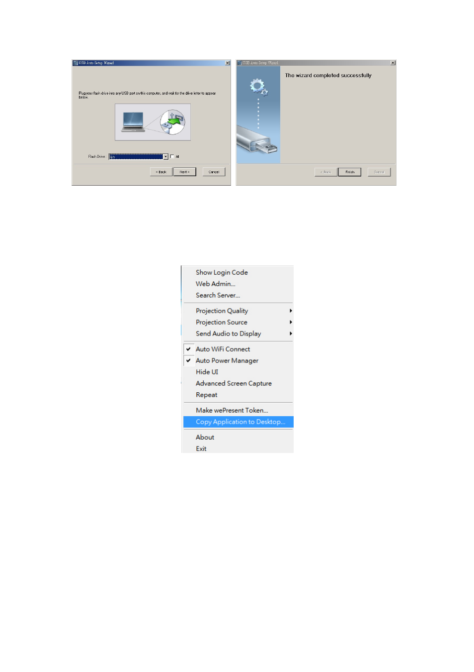 13 copy application to desktop, 14 about | Awind wePresent WiPG-920 User's Manual User Manual | Page 23 / 50