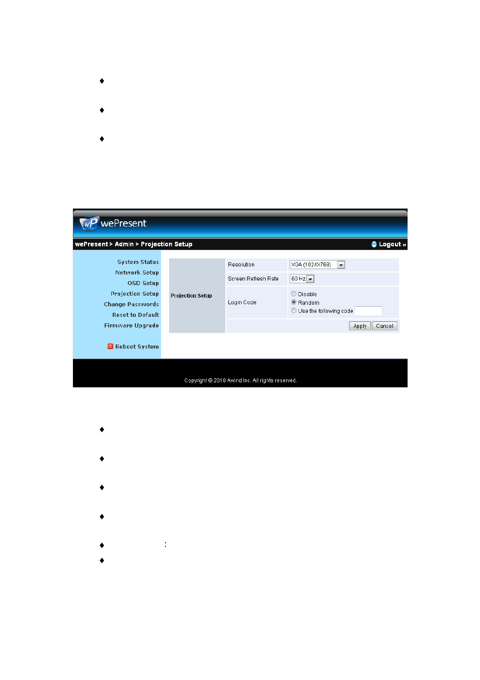 4 projection setup | Awind wePresent WiPG-920 User's Manual User Manual | Page 37 / 50