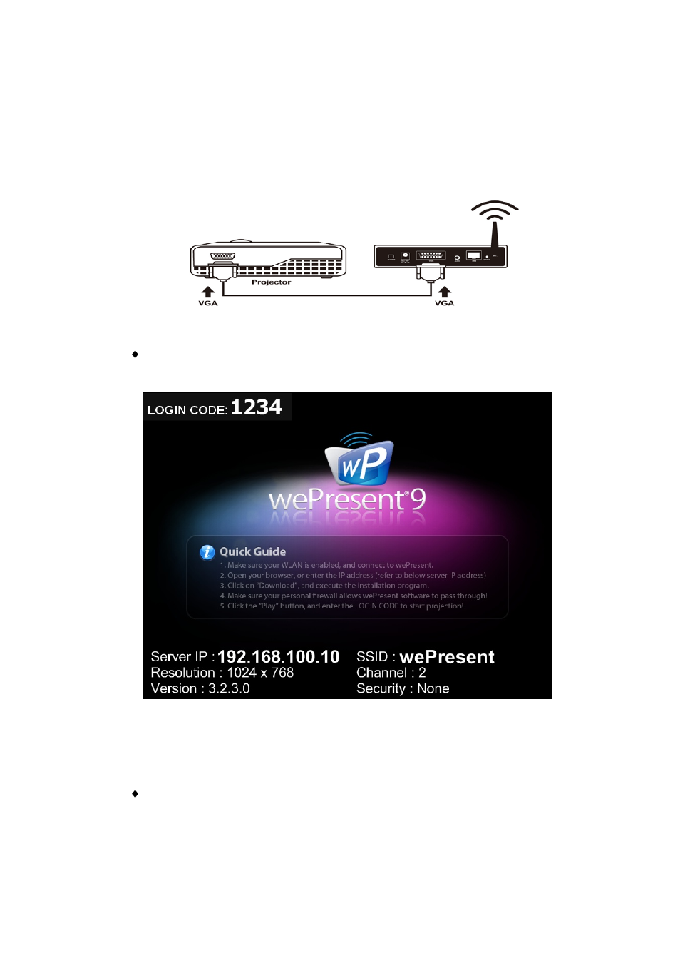 Quick start | Awind wePresent WiPG-920 User's Manual User Manual | Page 7 / 50