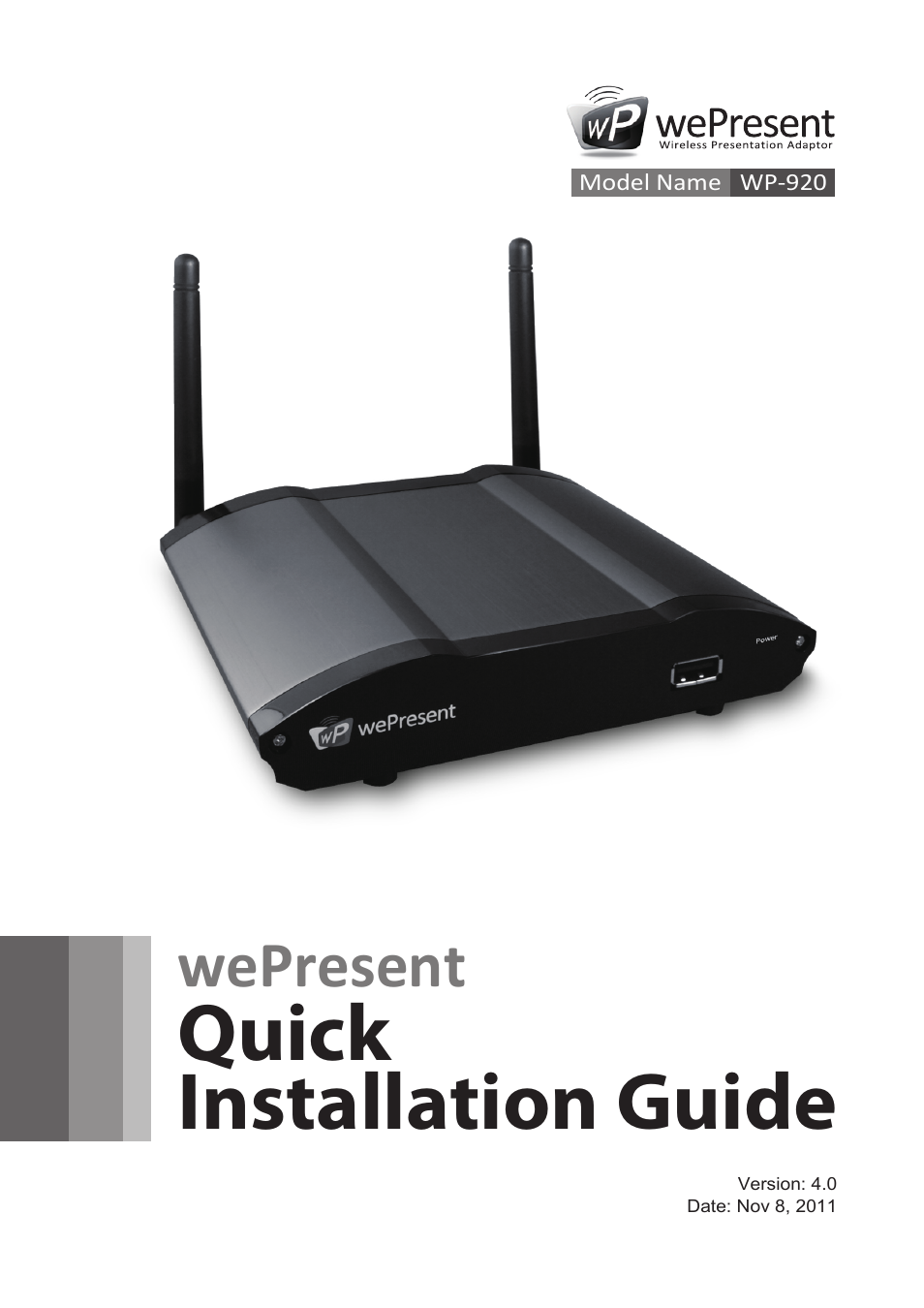 Awind wePresent WiPG-920 Quick Install Guide User Manual | 20 pages