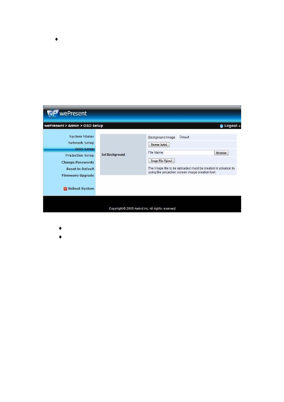 3 osd setup | Awind wePresent WiPG-910 User's Manual User Manual | Page 39 / 48