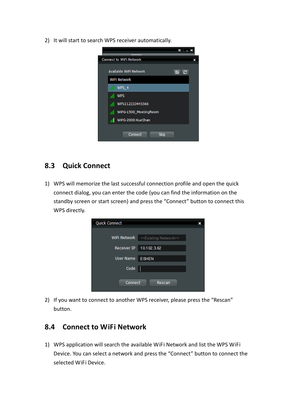 3 quick connect, 4 connect to wifi network | Awind WIGA / WGA-510 User's Manual User Manual | Page 13 / 59