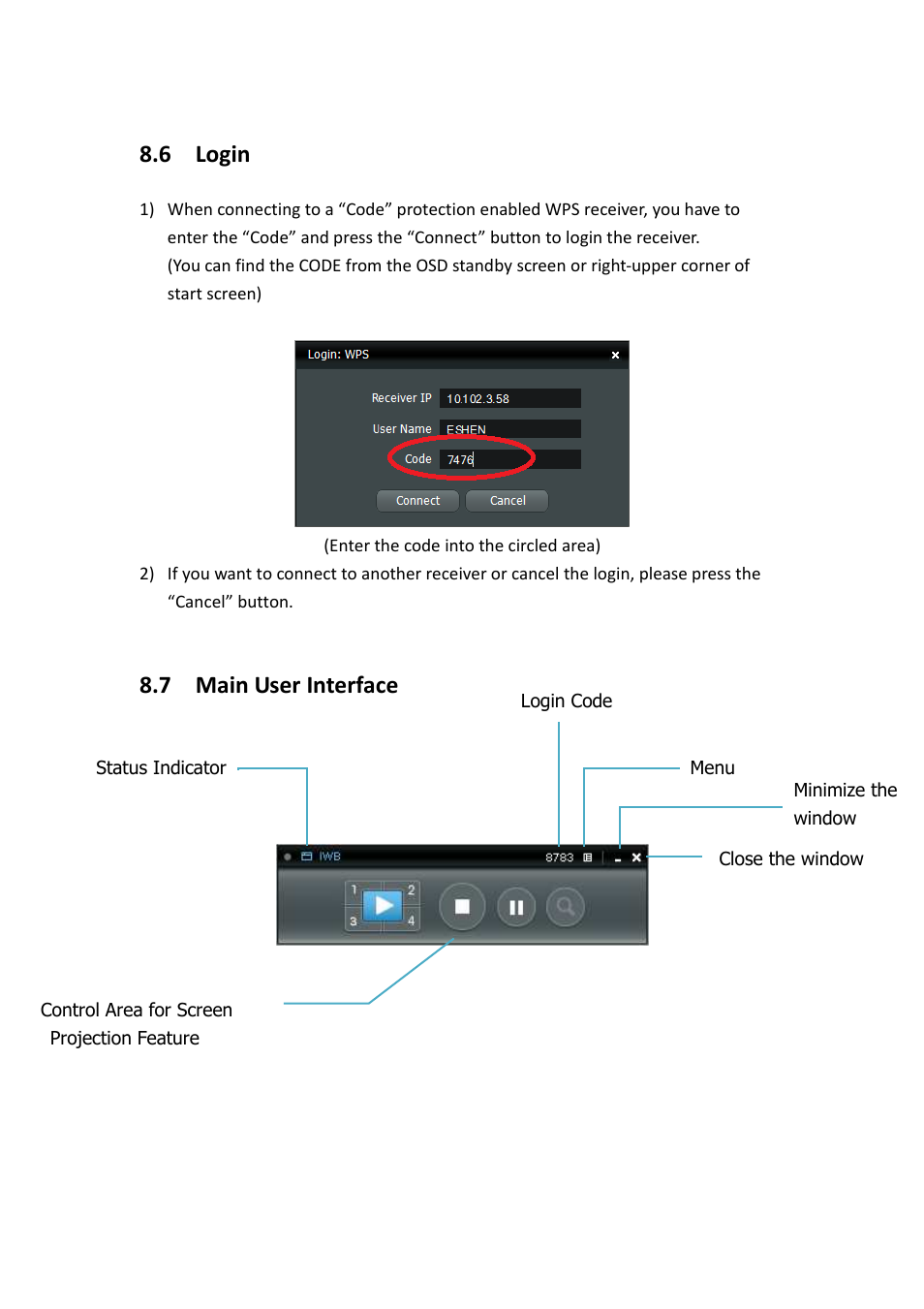 6 login, 7 main user interface | Awind WIGA / WGA-510 User's Manual User Manual | Page 16 / 59