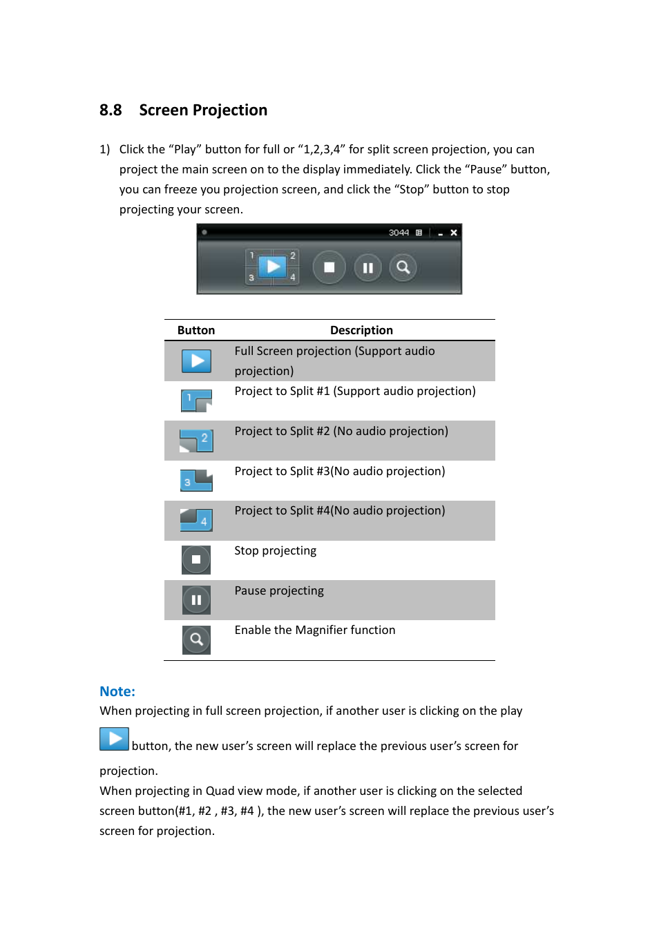 8 screen projection | Awind WIGA / WGA-510 User's Manual User Manual | Page 17 / 59