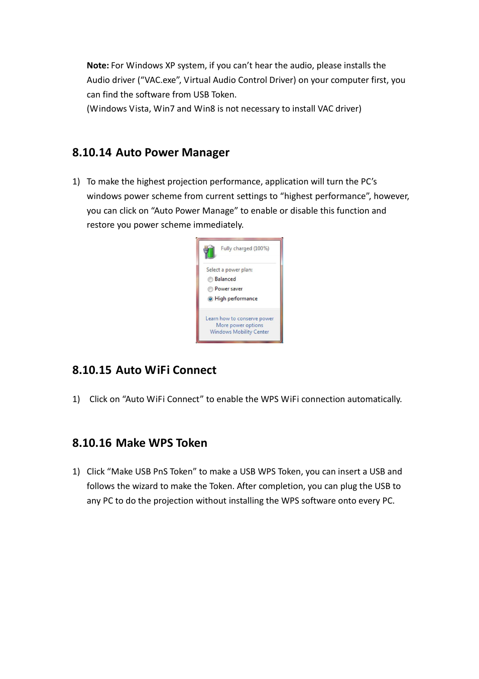 14 auto power manager, 15 auto wifi connect, 16 make wps token | Awind WIGA / WGA-510 User's Manual User Manual | Page 26 / 59