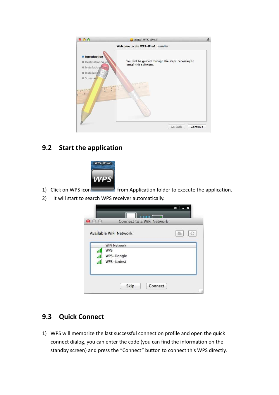 2 start the application, 3 quick connect | Awind WIGA / WGA-510 User's Manual User Manual | Page 30 / 59