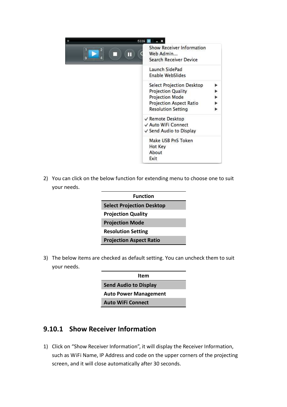 1 show receiver information | Awind WIGA / WGA-510 User's Manual User Manual | Page 36 / 59