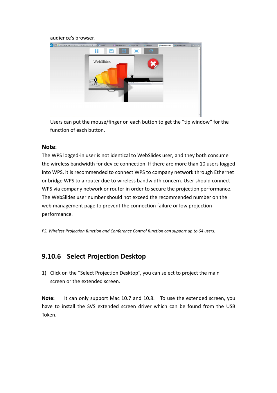 6 select projection desktop | Awind WIGA / WGA-510 User's Manual User Manual | Page 40 / 59