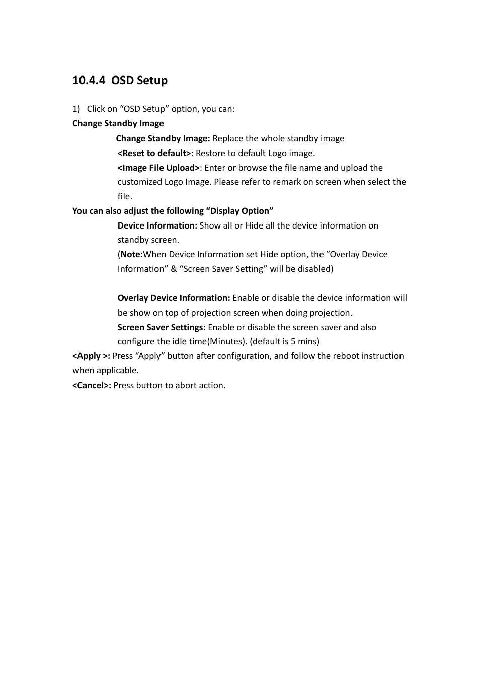 4 osd setup | Awind WIGA / WGA-510 User's Manual User Manual | Page 53 / 59