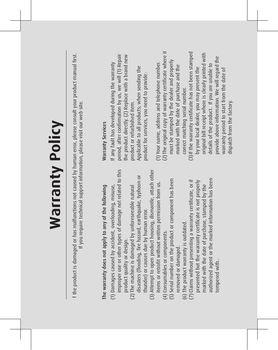 Warranty policy | Awind WIGA / WGA-510 Quick Install Guide User Manual | Page 18 / 19