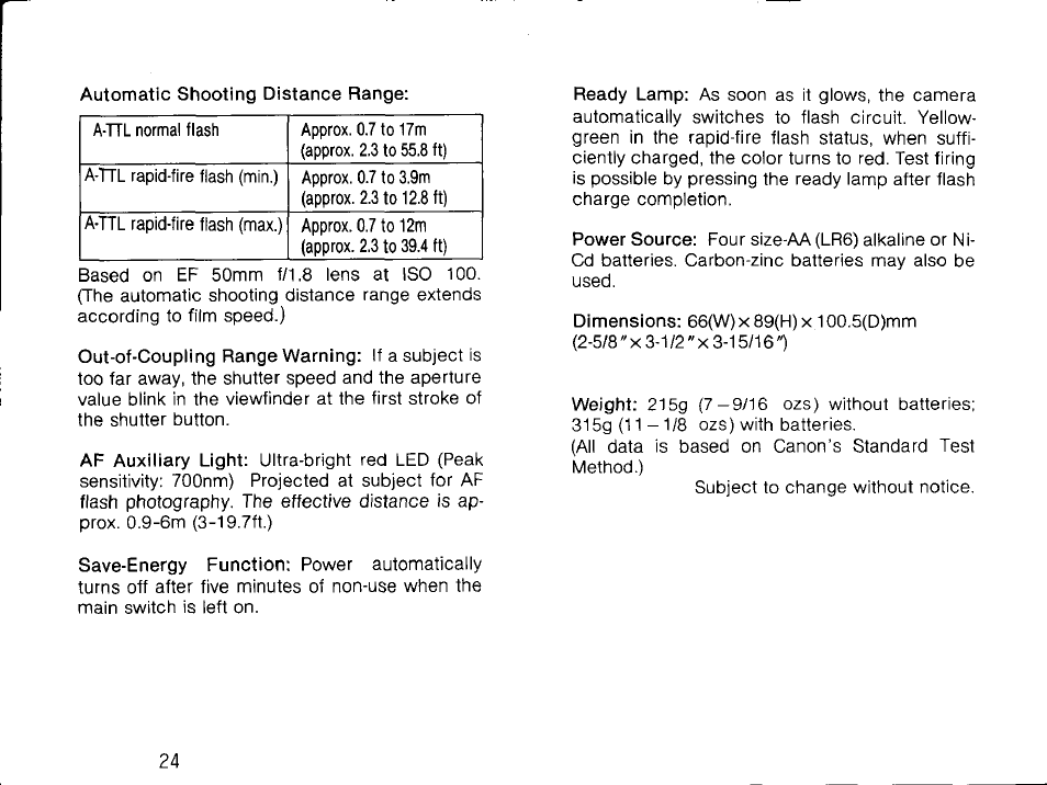 Canon 300 EZ User Manual | Page 24 / 45