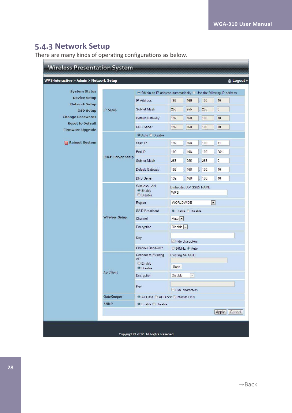 3 network setup | Awind WIGA / WGA-310 User's Manual User Manual | Page 28 / 34