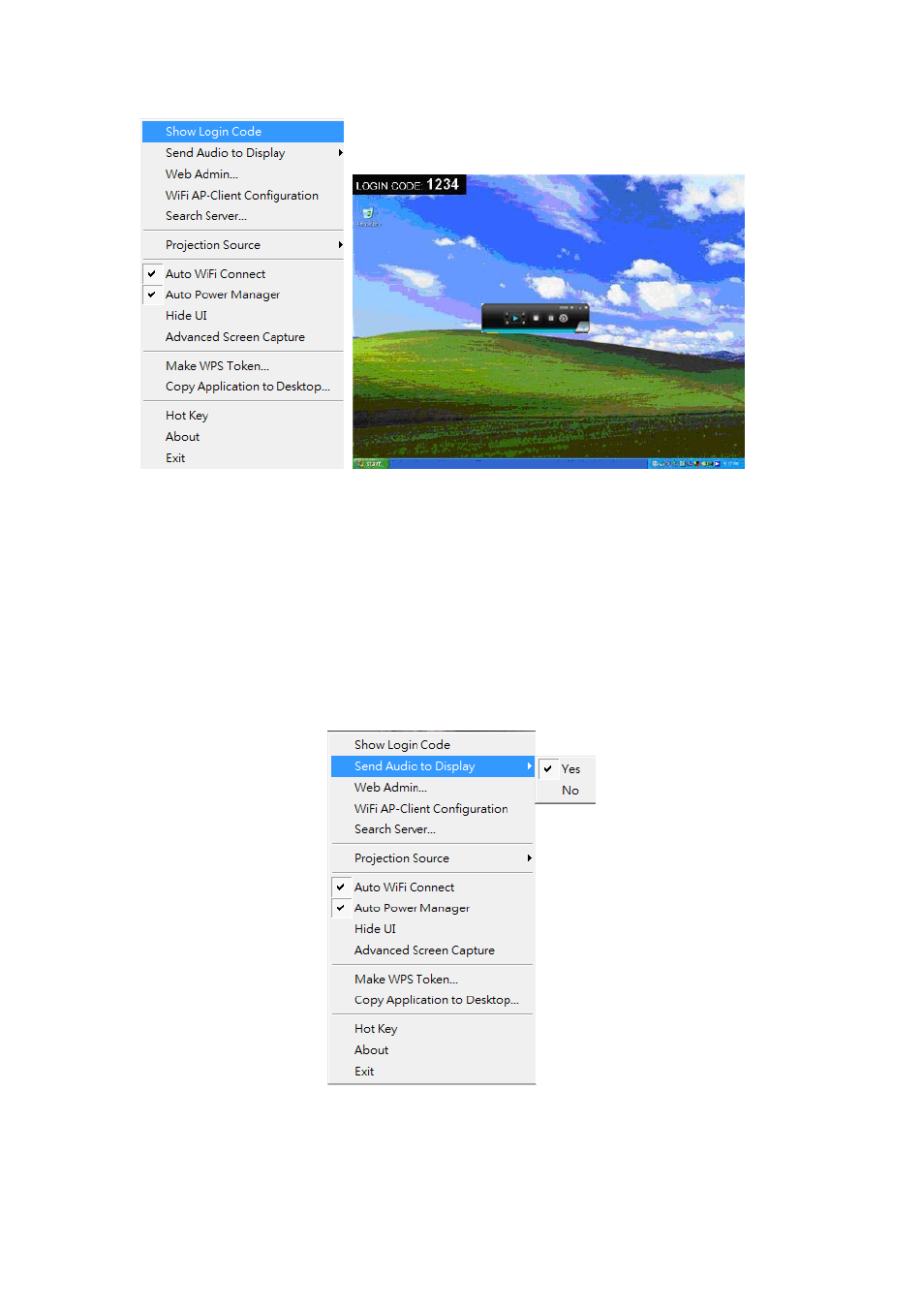 2 send audio to display | Awind WIGA / WGA-210 User's Manual User Manual | Page 14 / 43