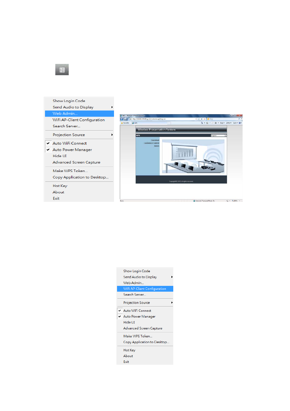 4 wifi ap-client configuration, 3 open admin web page | Awind WIGA / WGA-210 User's Manual User Manual | Page 15 / 43