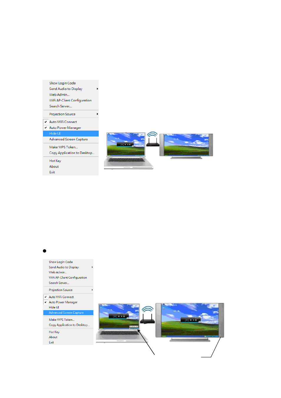 9 hide ui, 10 advanced screen capture | Awind WIGA / WGA-210 User's Manual User Manual | Page 18 / 43