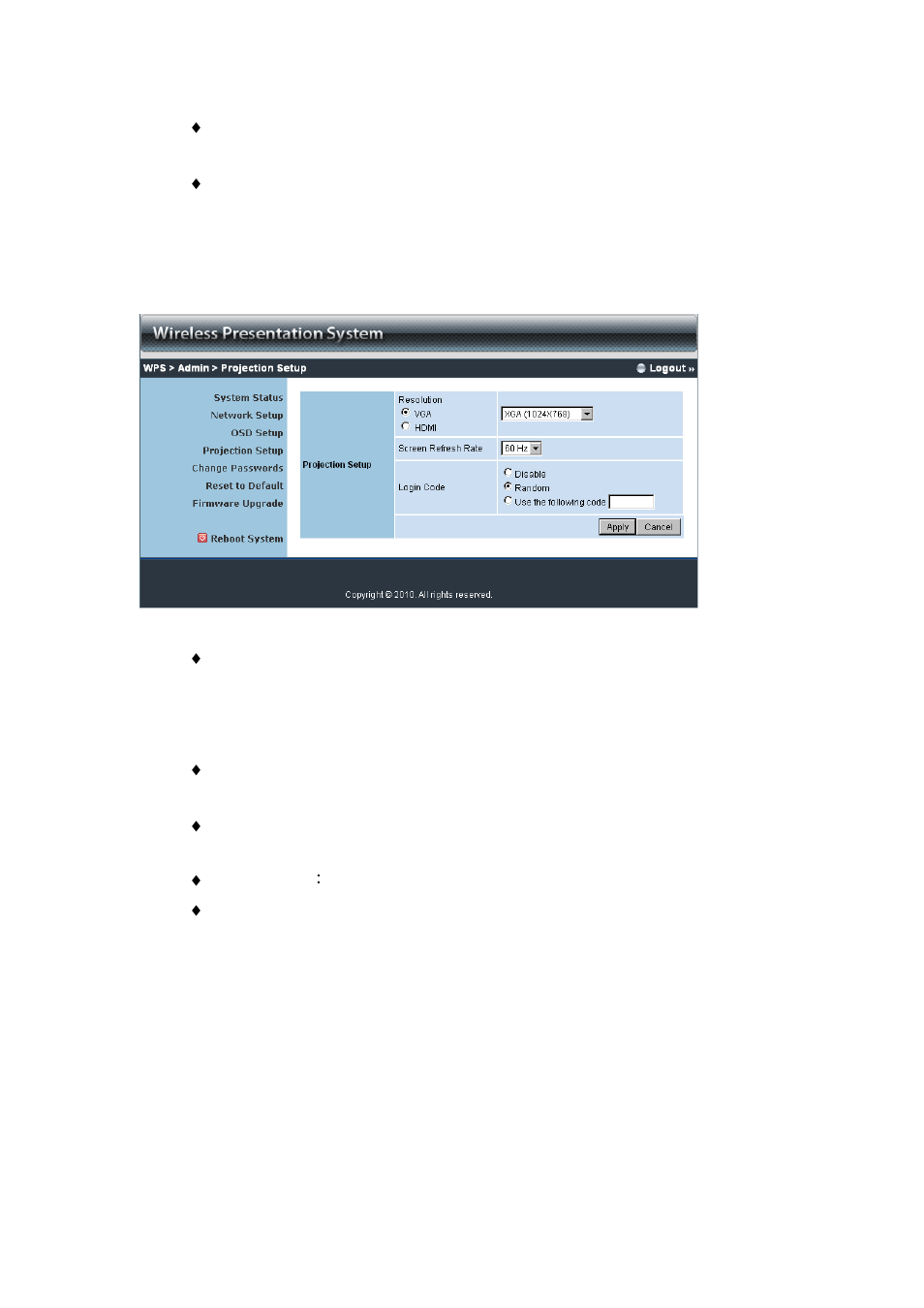 4 projection setup | Awind WIGA / WGA-210 User's Manual User Manual | Page 33 / 43