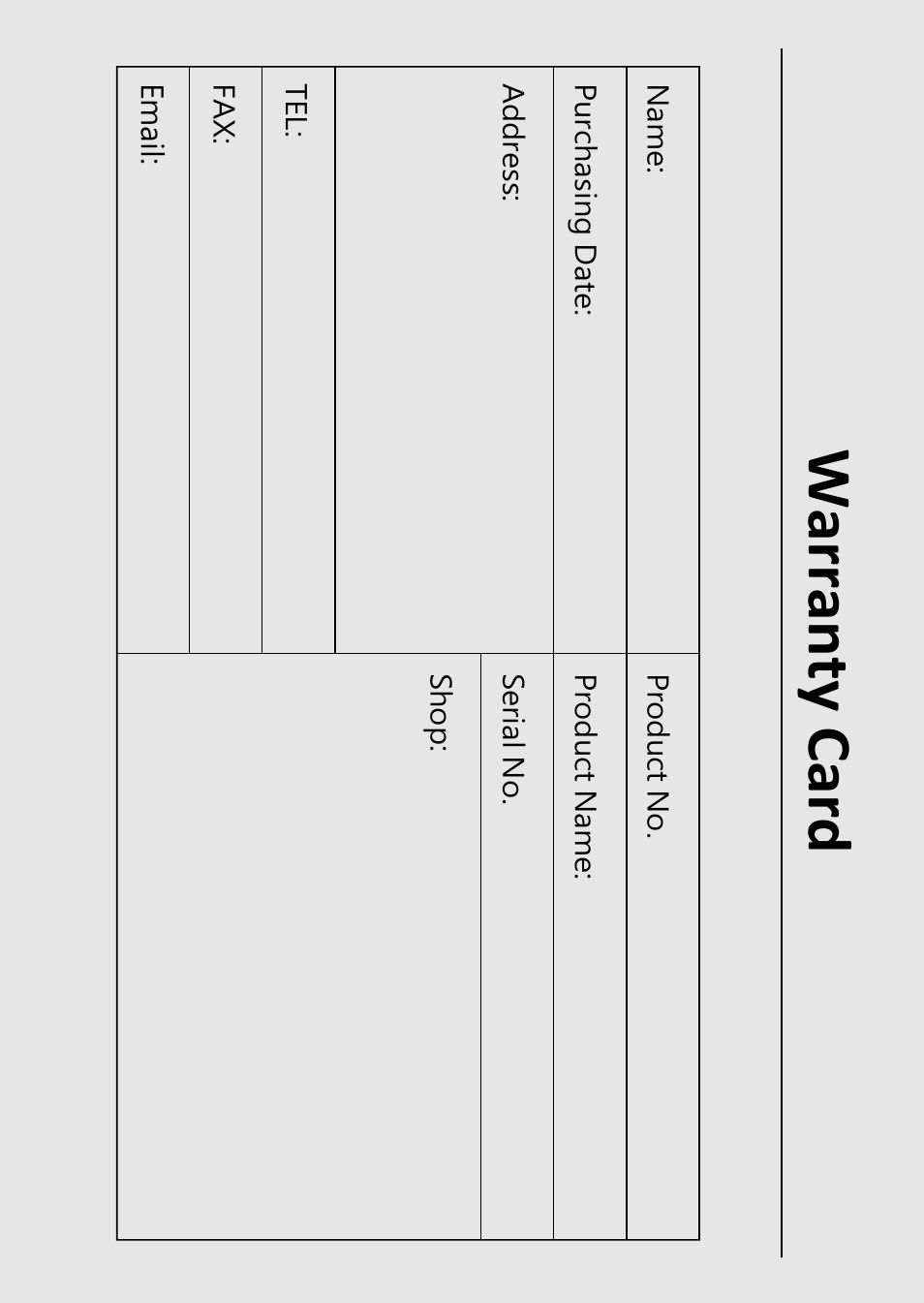 Warranty card | Awind WIGA / WGA-210 Quick Install Guide User Manual | Page 18 / 20