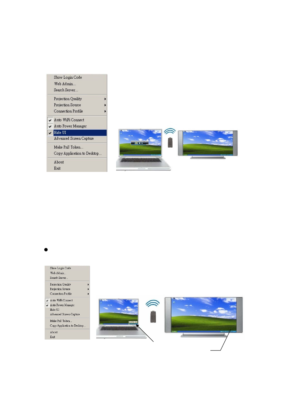9 hide ui, 10 advanced screen capture, Hide ui | Advanced screen capture | Awind WIGA / WGA-110 User's Manual User Manual | Page 15 / 26