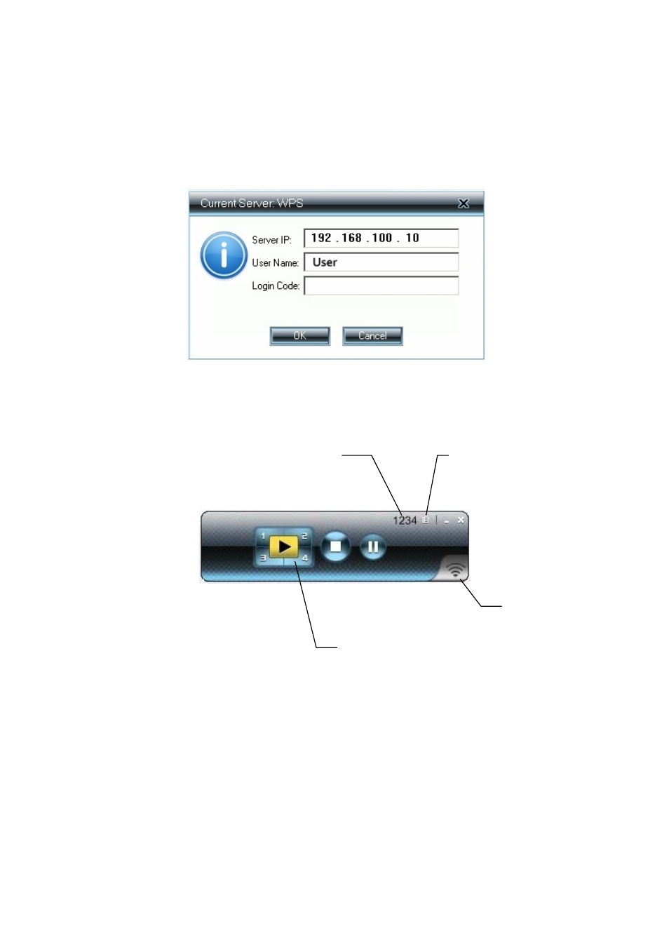 2 login, 3 main user interface, 4 screen projection | Login, Main user interface, Screen projection | Awind WIGA / WGA-110 User's Manual User Manual | Page 8 / 26