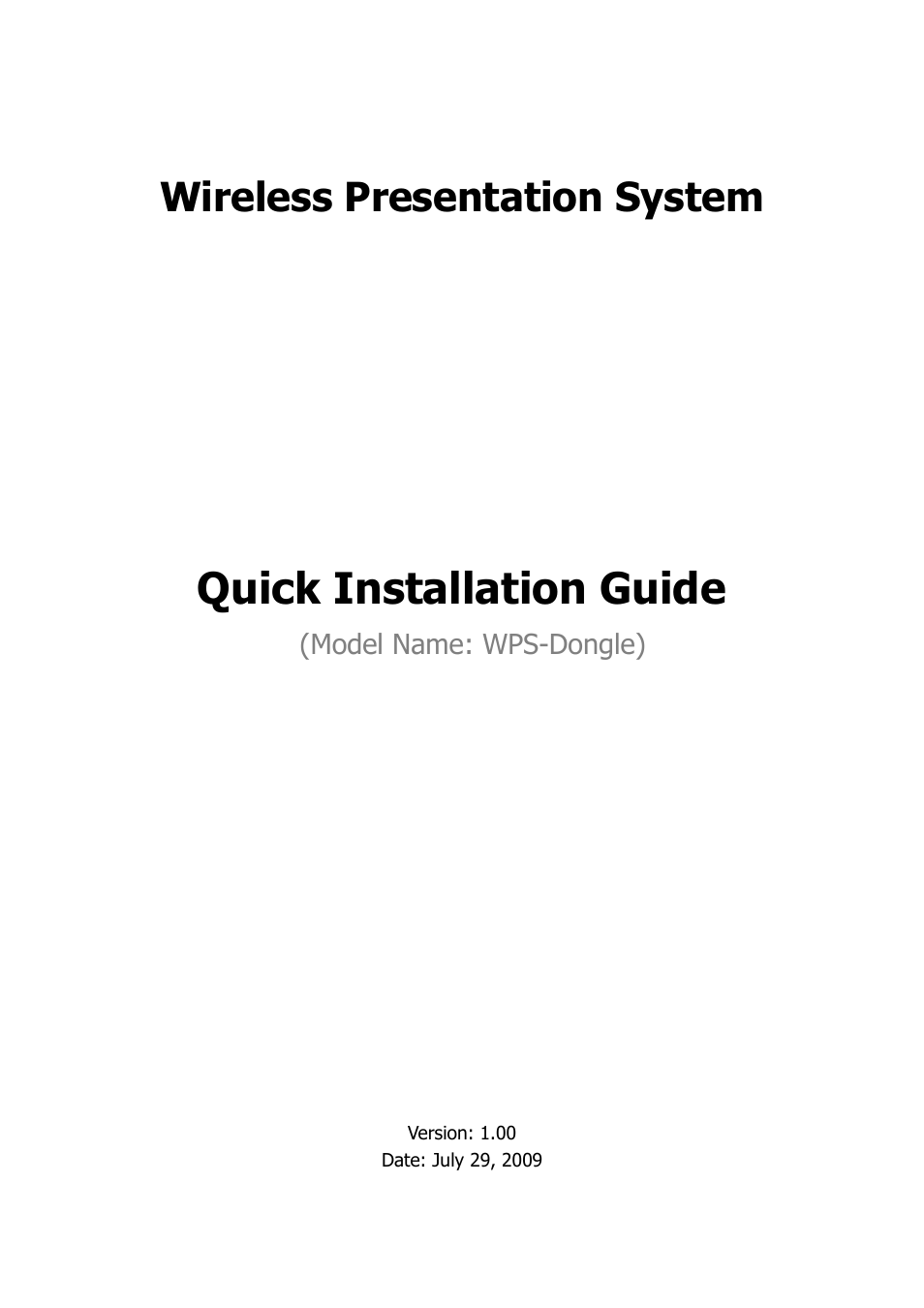 Awind WIGA / WGA-110 Quick Install Guide User Manual | 5 pages