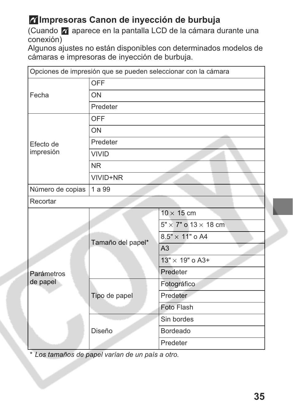 Impresoras canon de inyección de burbuja | Canon Direct Print User Manual | Page 108 / 109