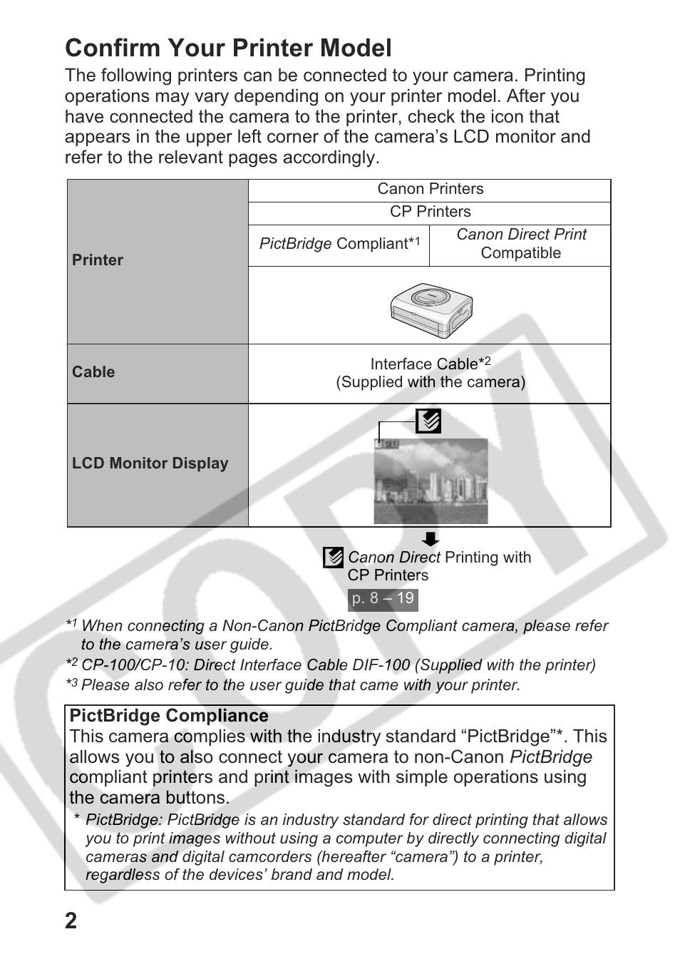 Confirm your printer model | Canon Direct Print User Manual | Page 3 / 109