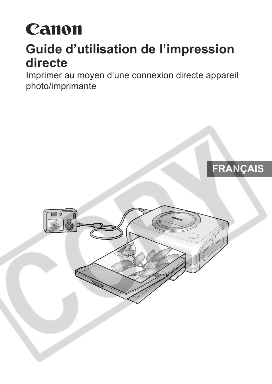 Guide d’utilisation de l’impression directe | Canon Direct Print User Manual | Page 38 / 109