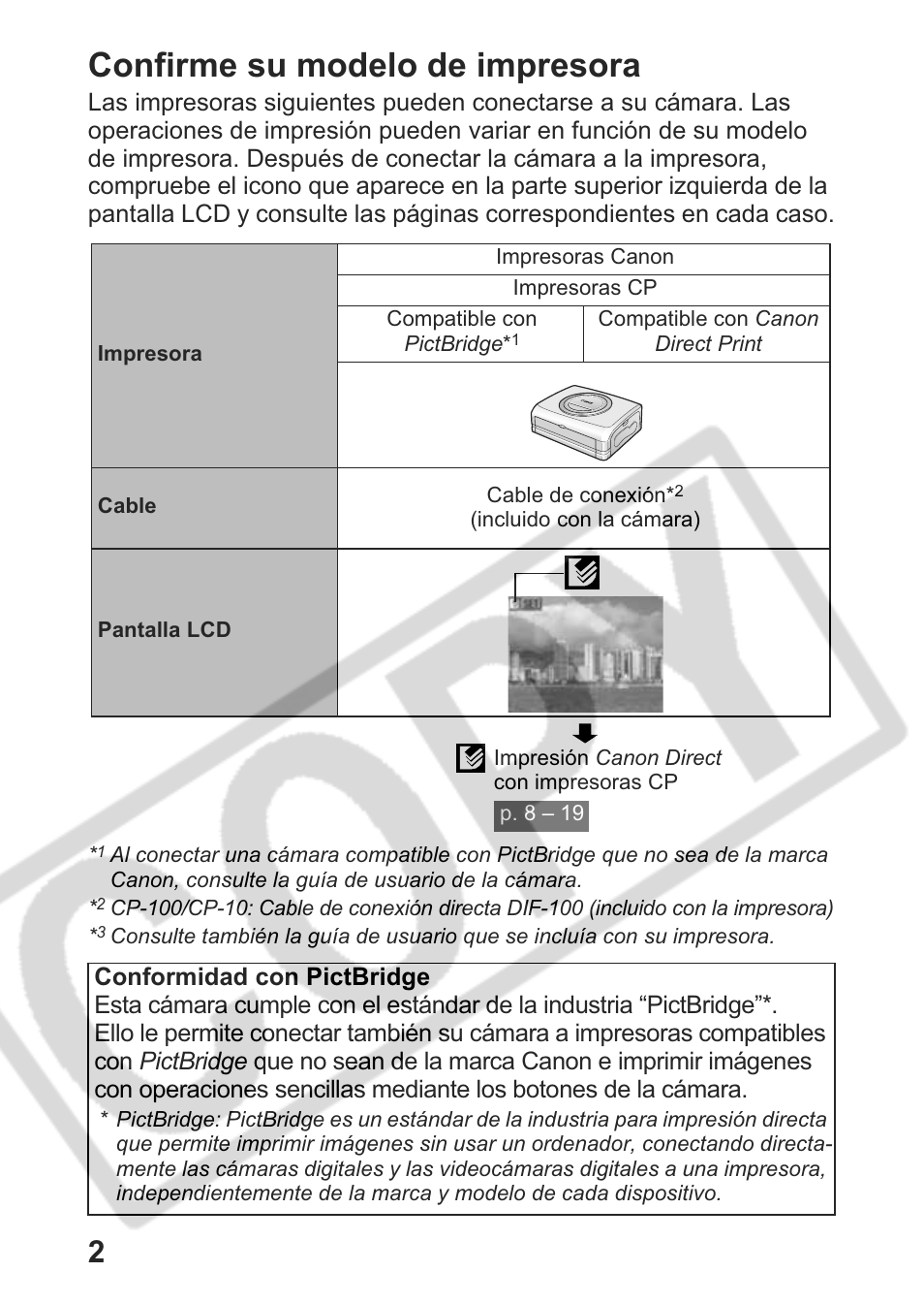 Confirme su modelo de impresora | Canon Direct Print User Manual | Page 75 / 109