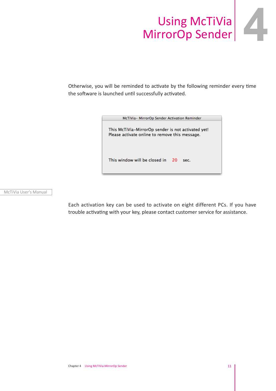Using mctivia mirrorop sender | Awind McTiVia User's Manual User Manual | Page 12 / 41