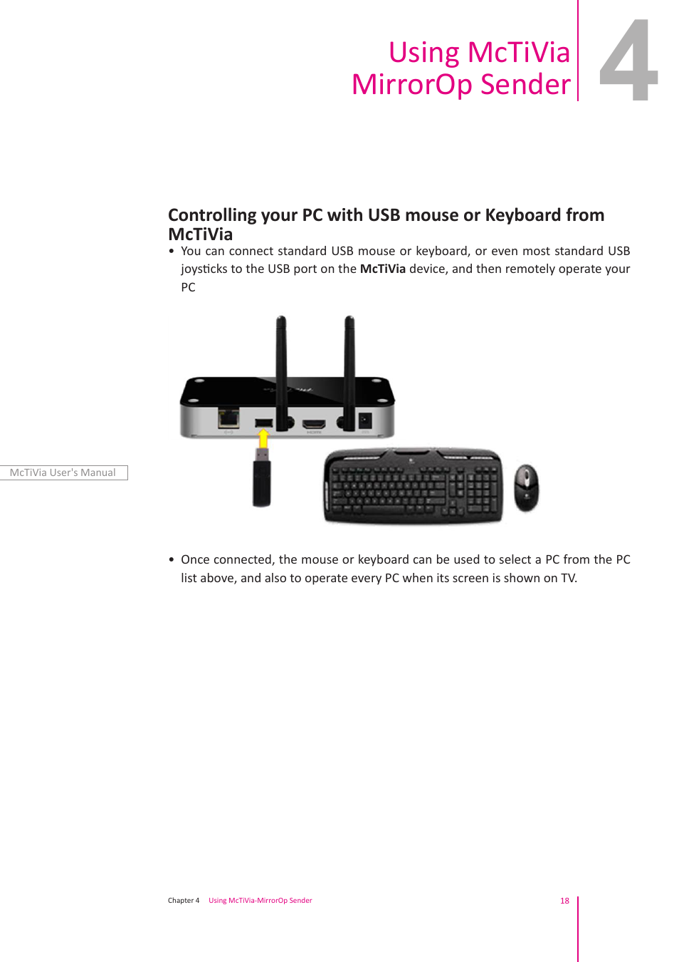 Using mctivia mirrorop sender | Awind McTiVia User's Manual User Manual | Page 19 / 41