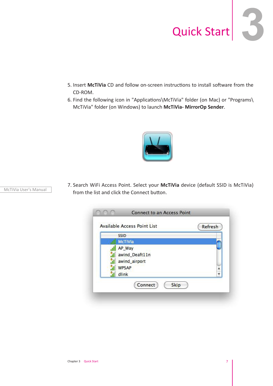 Quick start | Awind McTiVia User's Manual User Manual | Page 8 / 41