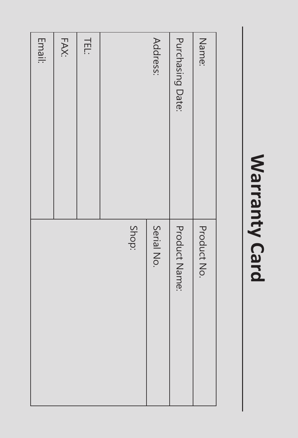 Warranty card | Awind McTiVia Quick Install Guide User Manual | Page 8 / 8