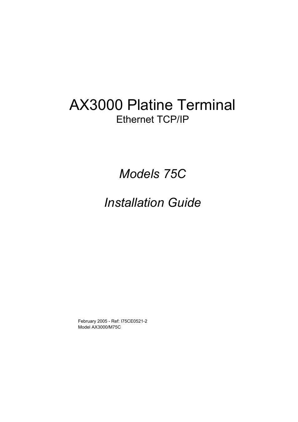 Axel AX3000 75C Installation Guide User Manual | 25 pages