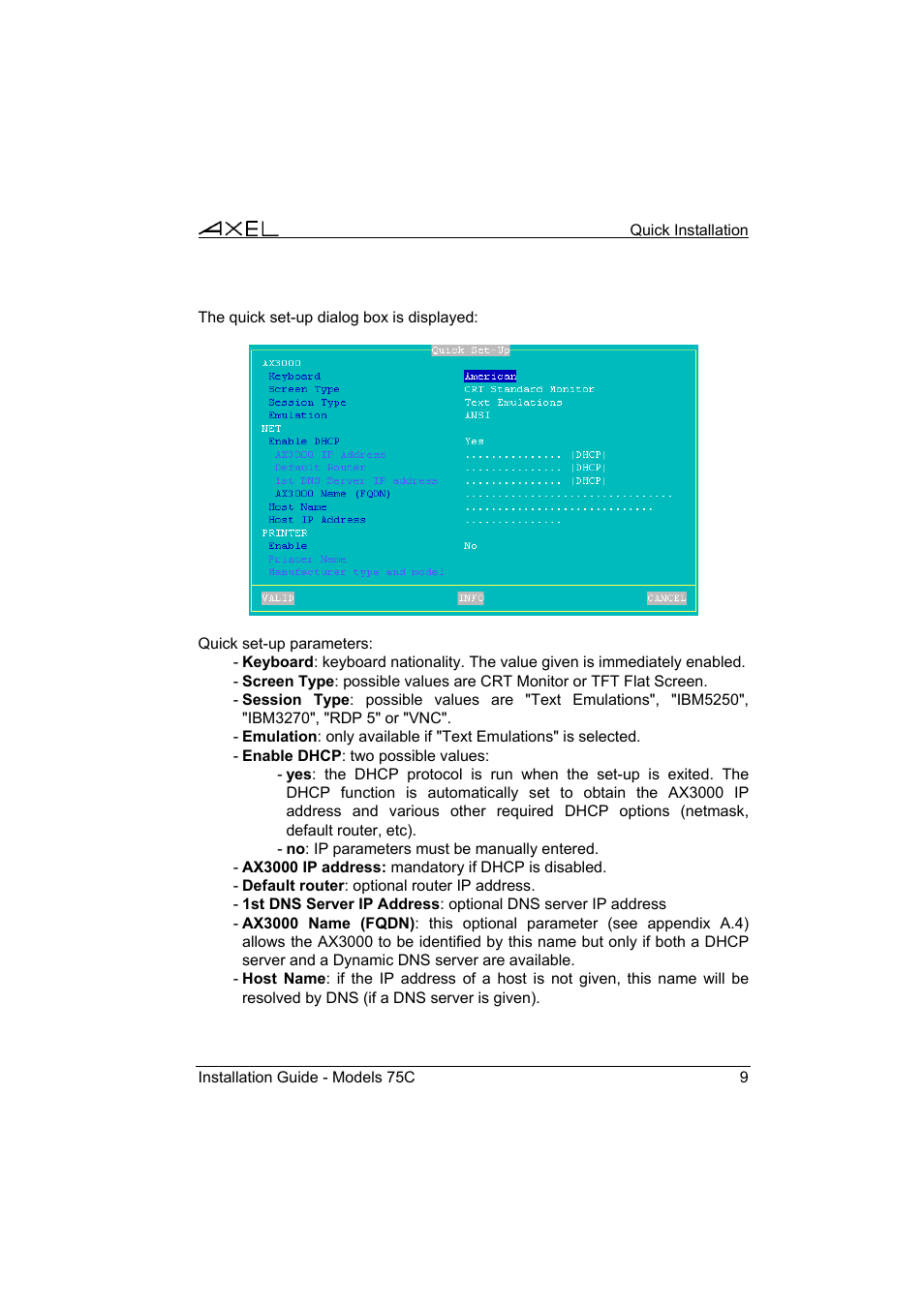 Axel AX3000 75C Installation Guide User Manual | Page 13 / 25